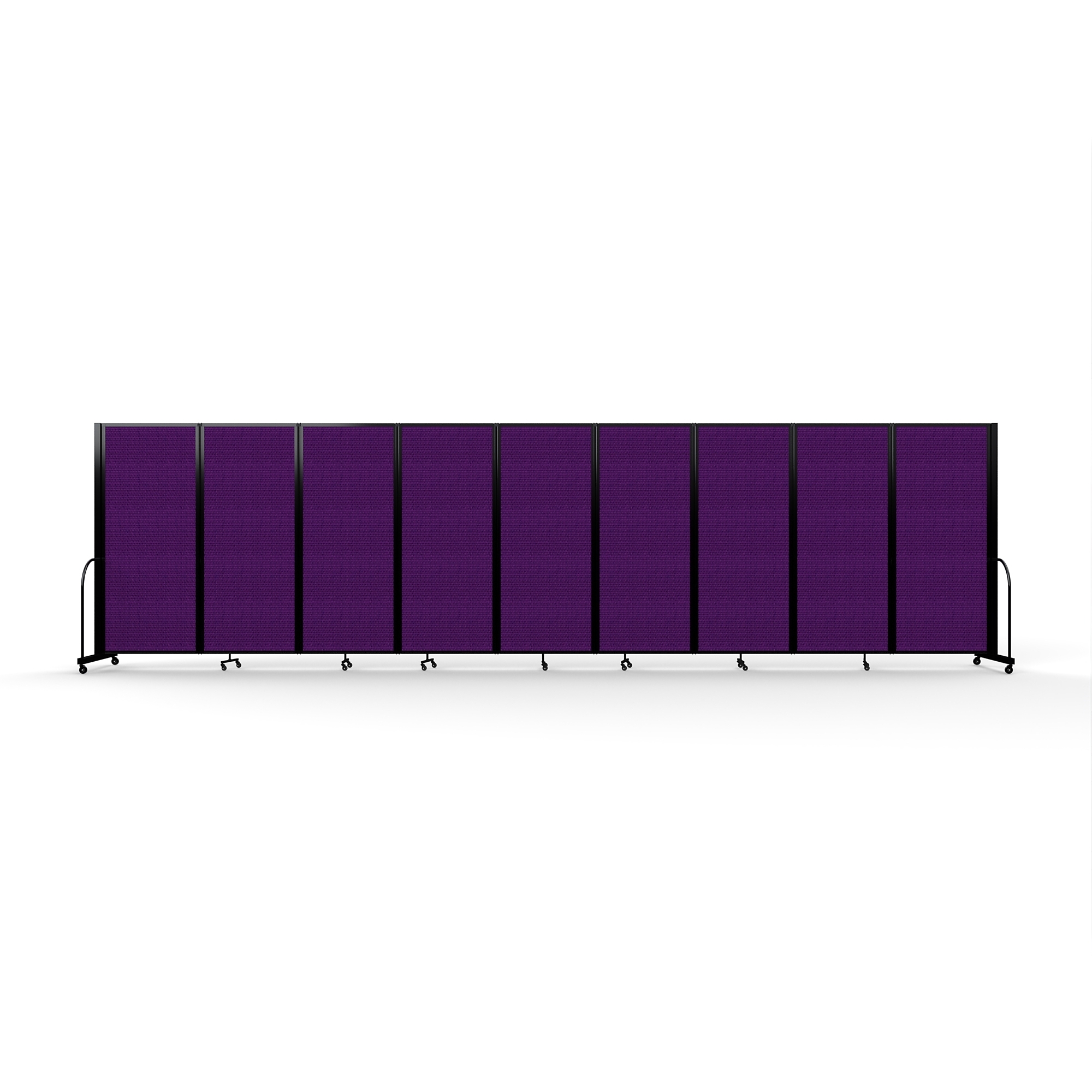Screenflex Full Motion Divider — 6ft. 10in. x 25ft. 1in., Black Frame, Purple, Model# FSH-6109-B-DP